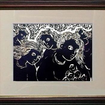 Printmaking titled "21_Mulheres" by Maria Lucia Pacheco, Original Artwork, Xylography