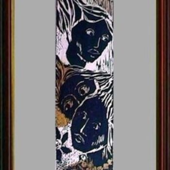 Printmaking titled "28_Mulheres 3" by Maria Lucia Pacheco, Original Artwork, Xylography