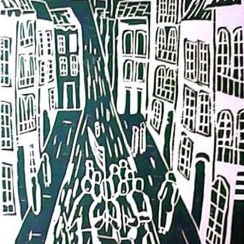 Printmaking titled "36_A banda 2" by Maria Lucia Pacheco, Original Artwork, Xylography