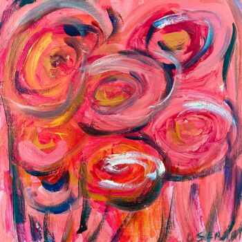 Pintura titulada "Rosas" por Maria Lucrecia Serrat, Obra de arte original, Acrílico