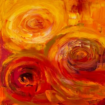 Pintura titulada "Tormenta Tropical" por Maria Lucrecia Serrat, Obra de arte original, Oleo Montado en Bastidor de camilla d…