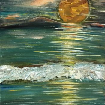 Painting titled "Puesta de Sol" by Bascoy, Original Artwork, Acrylic