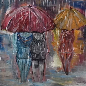 Peinture intitulée "Bajo la lluvia" par Bascoy, Œuvre d'art originale