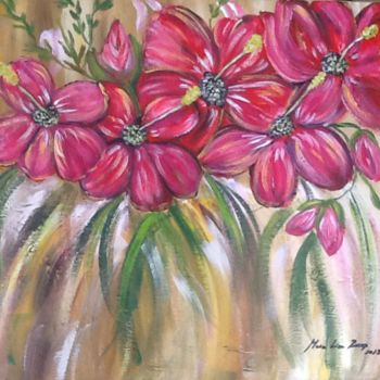 Painting titled "Flores" by Bascoy, Original Artwork