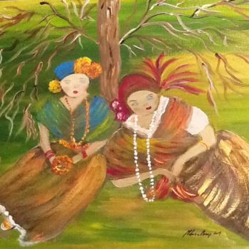Malerei mit dem Titel "Las flores del arbol" von Bascoy, Original-Kunstwerk