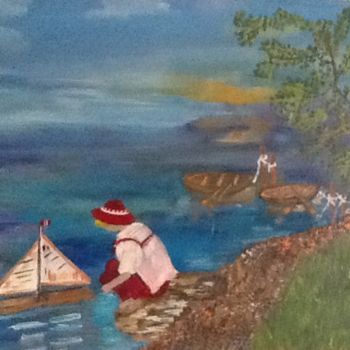 Pintura intitulada "El embarcadero" por Bascoy, Obras de arte originais, Acrílico