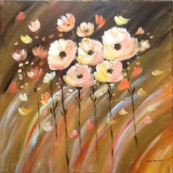 Peinture intitulée "Flores al viento" par Bascoy, Œuvre d'art originale, Acrylique