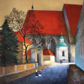 Pittura intitolato "Bratislava.The cath…" da Mariia Mosunova Korotkina, Opera d'arte originale, Olio