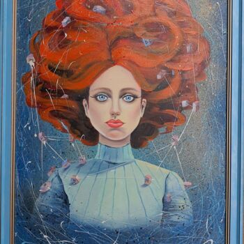 Painting titled "Тонкие нити событий" by Maria Nesterova, Original Artwork, Acrylic Mounted on Wood Stretcher frame