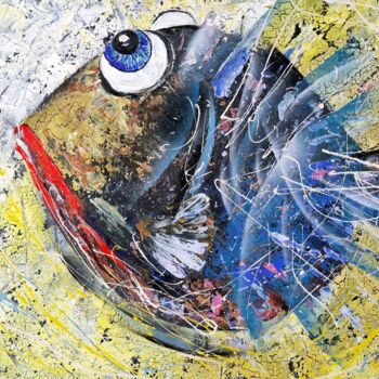 Peinture intitulée "Рыба пучеглаз" par Maria Nesterova, Œuvre d'art originale, Acrylique