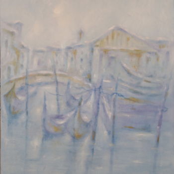 Painting titled "Gondole a riposo -…" by Maria Paola Remondini, Original Artwork, Oil