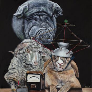 Painting titled "Obedience to author…" by Maria Petroff, Original Artwork, Oil Mounted on Wood Stretcher frame