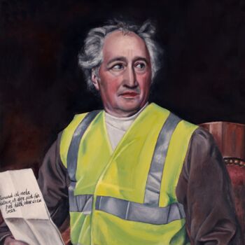 Painting titled "Goethe" by Maria Petroff, Original Artwork, Oil Mounted on Wood Stretcher frame
