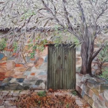 Painting titled "Old house" by Maria Photiadou, Original Artwork, Acrylic