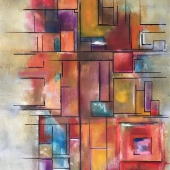 Painting titled "Connections" by Maria Ribeiro, Original Artwork, Oil