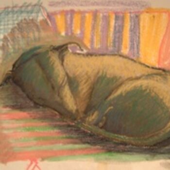 Painting titled "Chaneque dormido" by Maria Rosa Astorga, Original Artwork