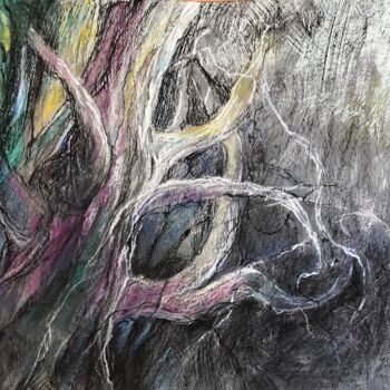 Peinture intitulée "Живой лес" par Mariia Rytsareva, Œuvre d'art originale, Pastel