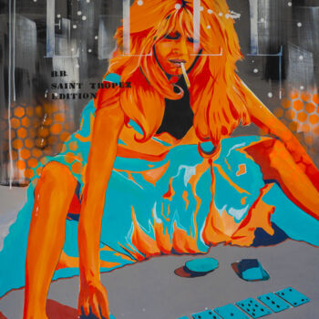 Картина под названием "Brigitte Bardot" - Maria Saleh, Подлинное произведение искусства, Акрил
