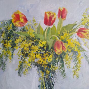 Painting titled "Spring mood" by Maria Shatalova, Original Artwork, Oil
