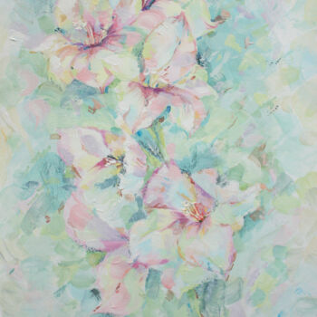 Картина под названием "Flowers" - Мария Сметанина, Подлинное произведение искусства, Темпера