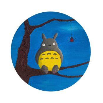 Painting titled "Nigth guest" by Maria Sotnikova, Original Artwork, Acrylic Mounted on Cardboard