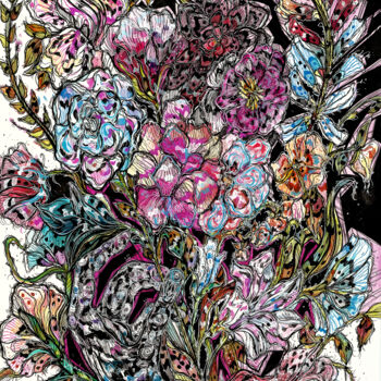 Dessin intitulée "Spring Flowers II" par Maria Susarenko, Œuvre d'art originale, Encre
