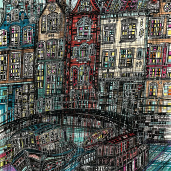 "Amsterdam. Boats" başlıklı Resim Maria Susarenko tarafından, Orijinal sanat, Işaretleyici