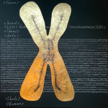 Pintura titulada "<Human>x</Human>" por Maria&Vadim Lipovsky, Obra de arte original, Acrílico