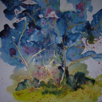 Картина под названием "arbre bleu" - Maria Valverde, Подлинное произведение искусства