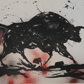 Peinture intitulée "Force insolente" par Maria Valverde, Œuvre d'art originale, Encre