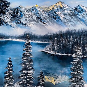 Painting titled "Snow Breeze" by Maria Vasileva, Original Artwork, Oil