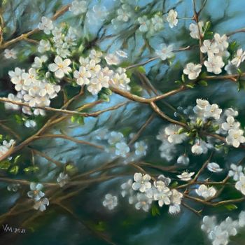 Картина под названием "Fleurs de printemps" - Maria Vasilevich, Подлинное произведение искусства, Пастель