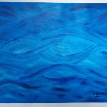 Pintura intitulada "Bleu océan" por Maria Xavier Alves (XAM), Obras de arte originais, Acrílico