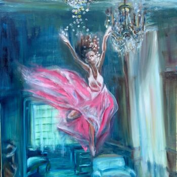 Pintura titulada "Dancing under water" por Maria Zasidkovych (Mariia), Obra de arte original, Oleo Montado en Bastidor de ca…