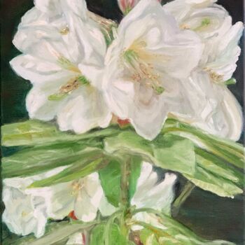 Картина под названием "White flowers" - Maria Zasidkovych (Mariia), Подлинное произведение искусства, Масло