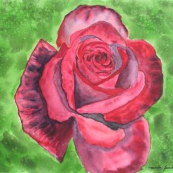 Painting titled "Une rose pour Isabe…" by Maria Bourdon, Original Artwork