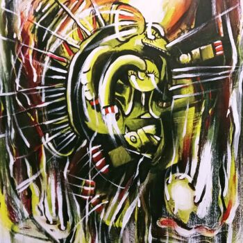 Malerei mit dem Titel "Vene infuocate" von Mariaceleste Arena, Original-Kunstwerk, Acryl Auf Keilrahmen aus Holz montiert