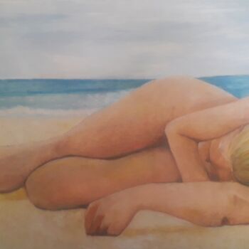 Painting titled "L'originale nudità" by Mariacristina Valletti, Original Artwork, Oil Mounted on Wood Stretcher frame
