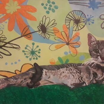 Pittura intitolato "Mondo gatto" da Mariacristina Valletti, Opera d'arte originale, Acrilico