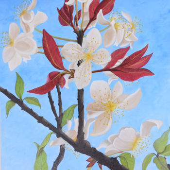 Pittura intitolato "Flor da Cagaita" da Mariah Campolina, Opera d'arte originale, Acrilico