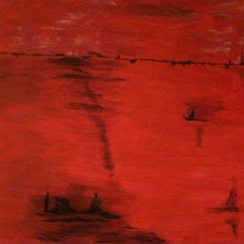 Pintura titulada "Amanecer Rojo" por J.Arias, Obra de arte original, Oleo