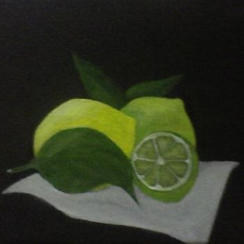 Painting titled "Limones" by J.Arias, Original Artwork