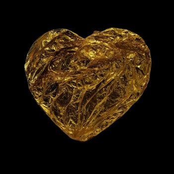 Sculpture titled "Amore Mio Gold" by Maria Laranjo, Original Artwork, Plastic