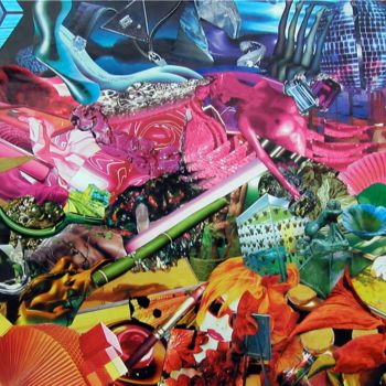 Collages intitulée "ARC EN CIEL" par Marialine Beck, Œuvre d'art originale, Collages
