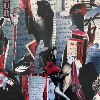 Collages titled "Amore" by Marialine Beck, Original Artwork, Collages Mounted on artwork_cat.