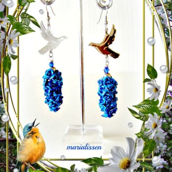 手工艺品 标题为“Boucles Les Oiseaux…” 由Marialissen, 原创艺术品, 耳环