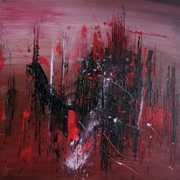 Peinture intitulée "Rouge" par M Mast (MMast), Œuvre d'art originale, Acrylique