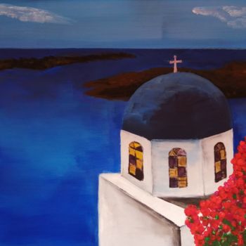 Painting titled "Santorini" by M Mast (MMast), Original Artwork, Acrylic