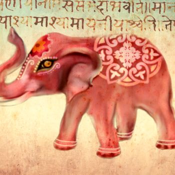 Digital Arts titled "Indian elephant" by Maria Mata, Original Artwork, Digital Painting