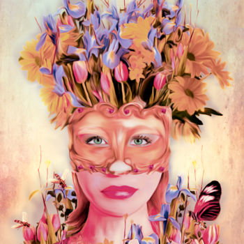 Digitale Kunst mit dem Titel "Allegory of spring…" von Maria Mata, Original-Kunstwerk, Fotomontage